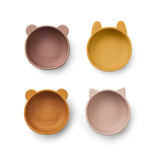 Lot de 4 bols en silicone rose mix Iggy