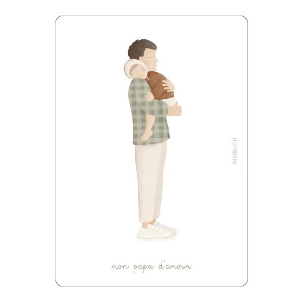 Carte Mon papa d’amour - câlin