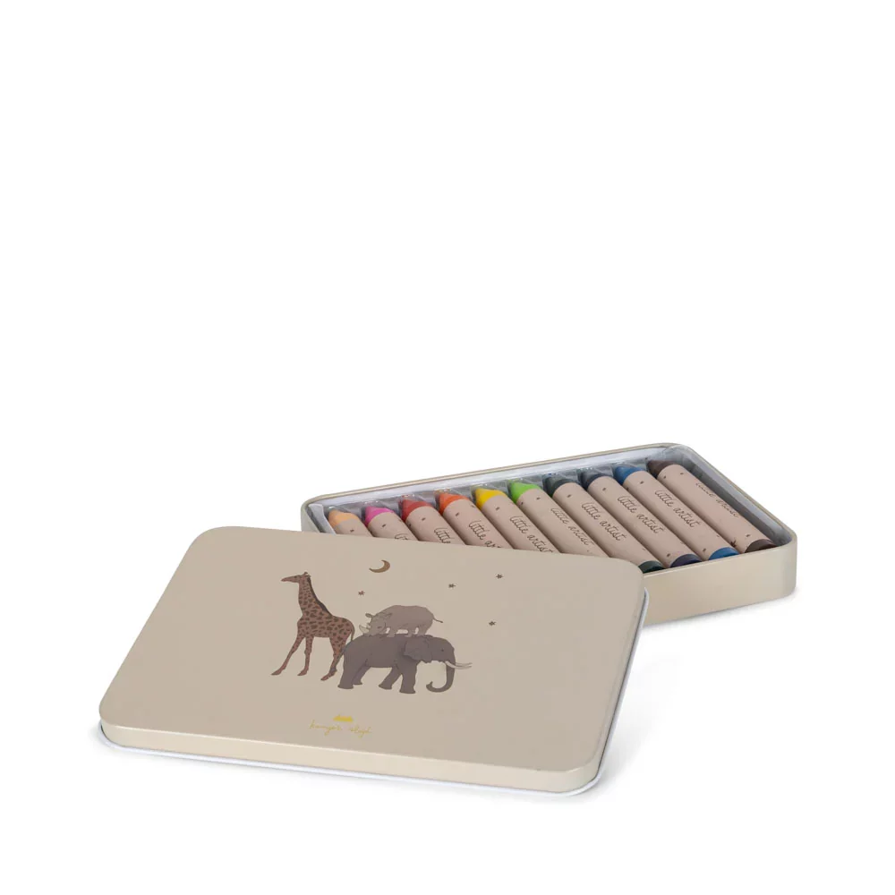 10 crayons de cire safari konges slojd