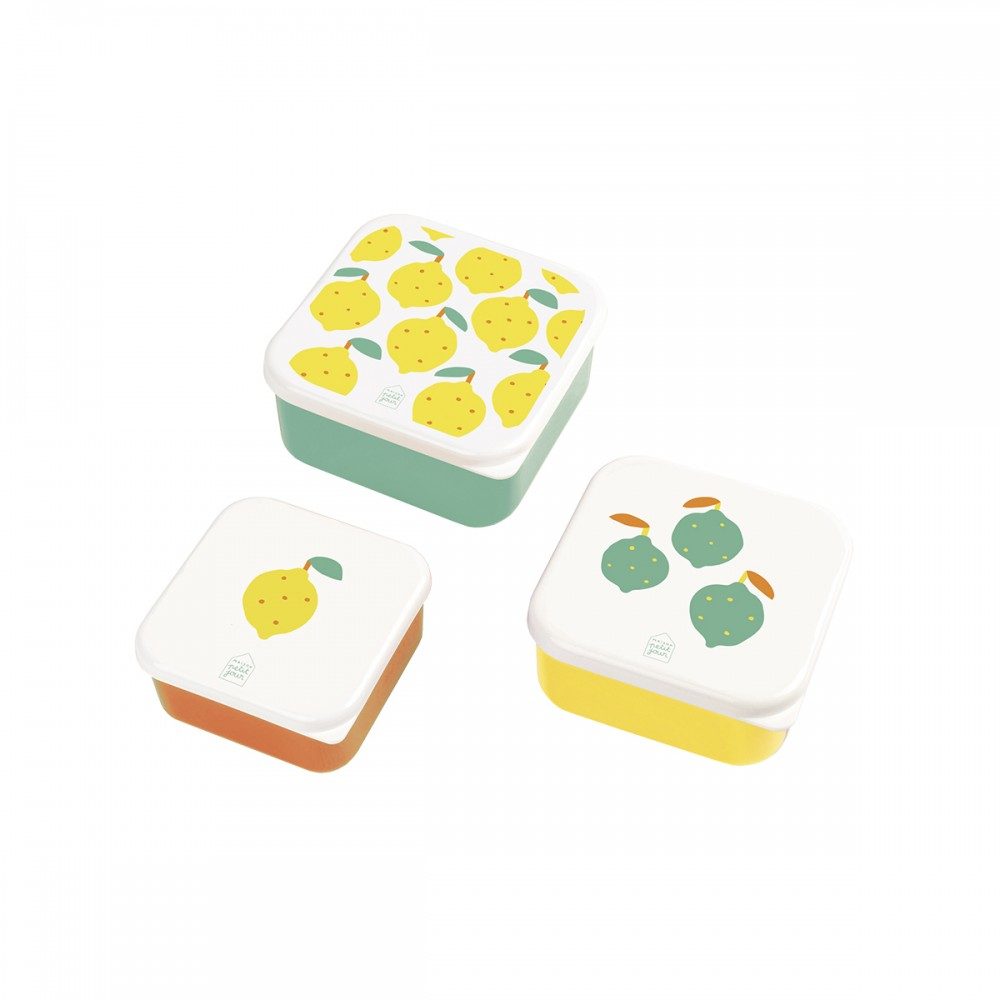 set 3 lunchbox les citrons